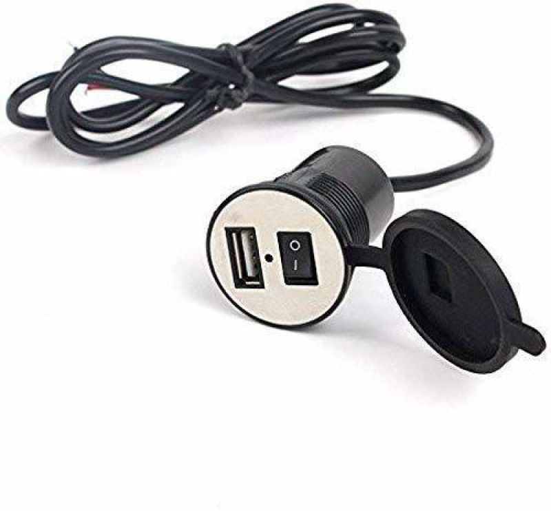 carfrill USB Mobile Charger for Bikes and Cars. (Fast Charging Output : 5V-2.1A) (Waterproof Silicon Cover with on/Off Switch) 5 A Bike Mobile Charger