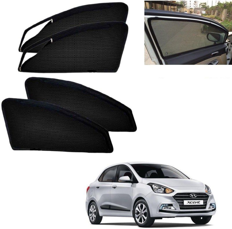 AuTO ADDiCT Side Window, Rear Window Sun Shade For Hyundai Xcent  (Black)