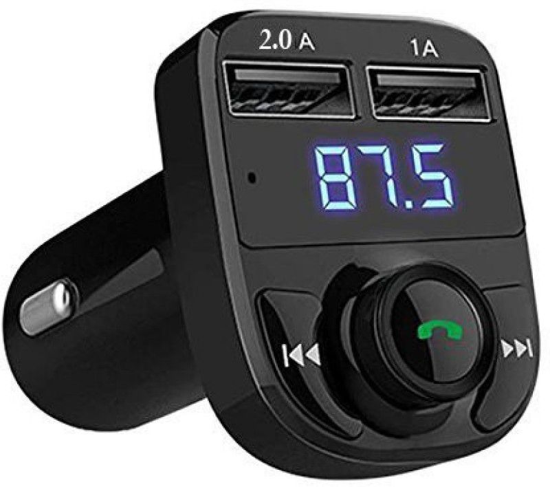 GADGET DEALS v4.0 Car Bluetooth Device with FM Transmitter, Car Charger  (Multicolor)