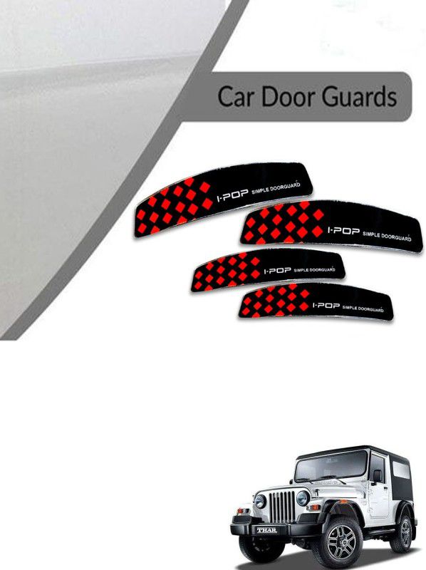 Etradezone Plastic Car Door Guard  (Black, Red, Pack of 4, Mahindra, NA)