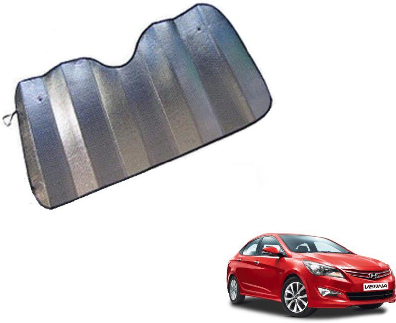 MOCKHE Dashboard Sun Shade For Hyundai Verna  (Silver)