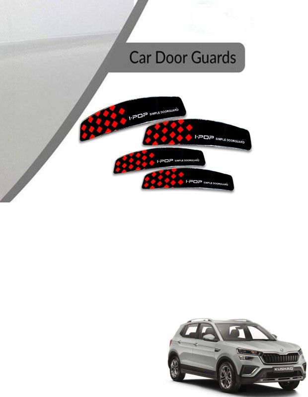 Etradezone Plastic Car Door Guard  (Black, Red, Pack of 4, Skoda, NA)