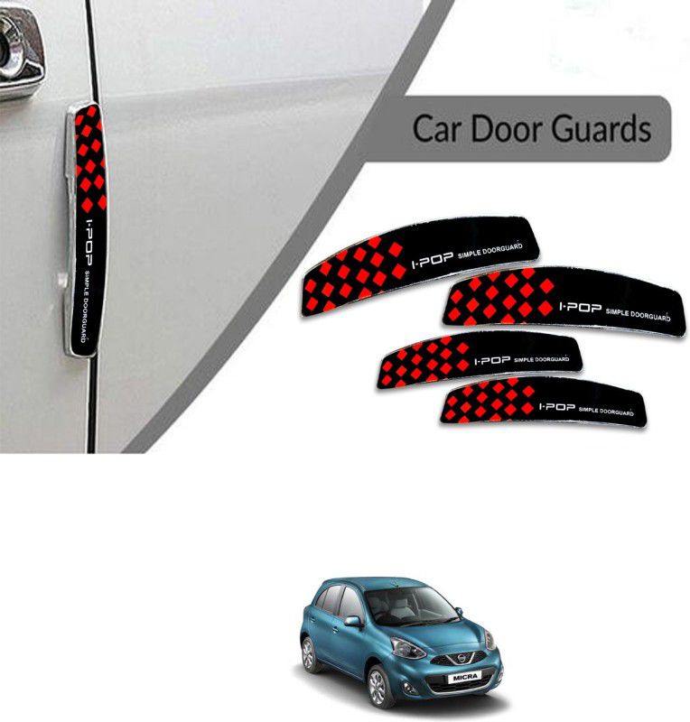 Etradezone Plastic Car Door Guard  (Black, Red, Pack of 4, Nissan, NA)