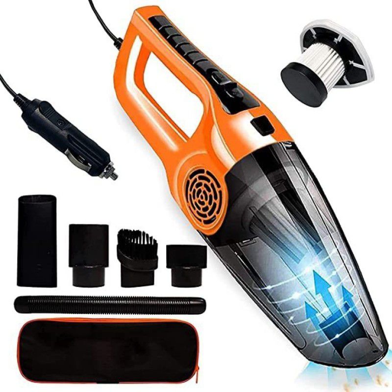Ozoy Portable CarVacuum Cleaner Powerful Suction with Anti-Bacterial Cleaning Vacuum Car Vacuum Cleaner with 2 in 1 Mopping and Vacuum, Anti-Bacterial Cleaning, Reusable Dust Bag  (Orange)