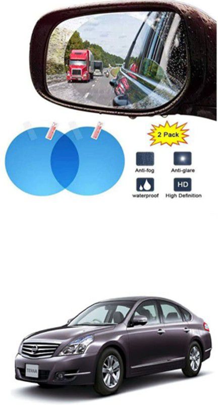 Etradezone Smart Slide Car Rear view Mirror Waterproof Membrane Anti-Fog Anti-Glare Film Sticker Rain Shield Accessories 9 cm For:-Nissan Teana Car Mirror Rain Blocker  (White, Black)