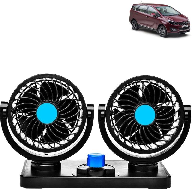 Rhtdm Car Fan 12V 360 Degree Rotatable Dual Head Auto Cooling Air Fan for Marazzo Car Interior Fan  (12 V)