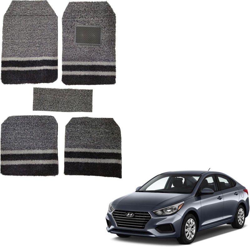 Oshotto Rubber, Plastic Standard Mat For Hyundai Accent  (Black, Grey)