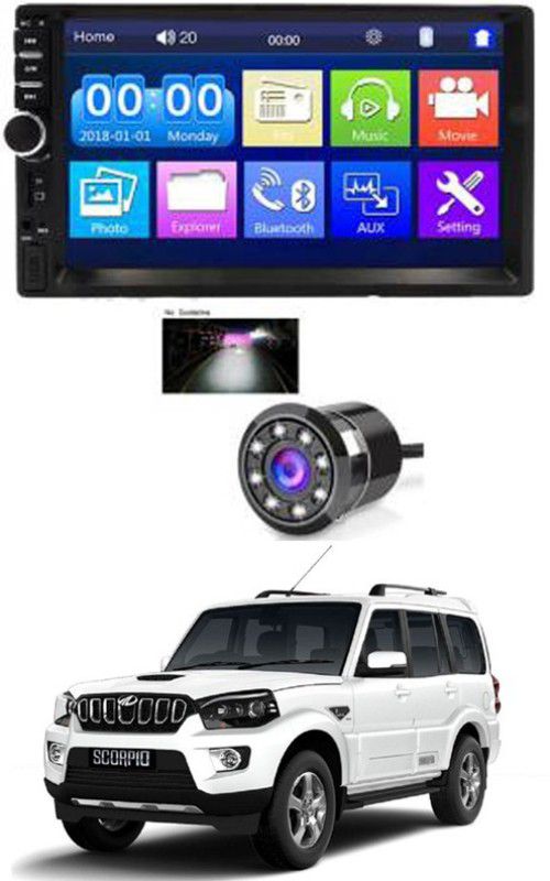AYW 7 INCH Double Din Car Screen Stereo Media Player Audio Video Touch Screen Stereo Full HD with MP3/MP4/MP5/USB/FM Player/WiFi/Bluetooth & Mirror Link with Back Rear Camera For New Scorpio Car Stereo  (Double Din)