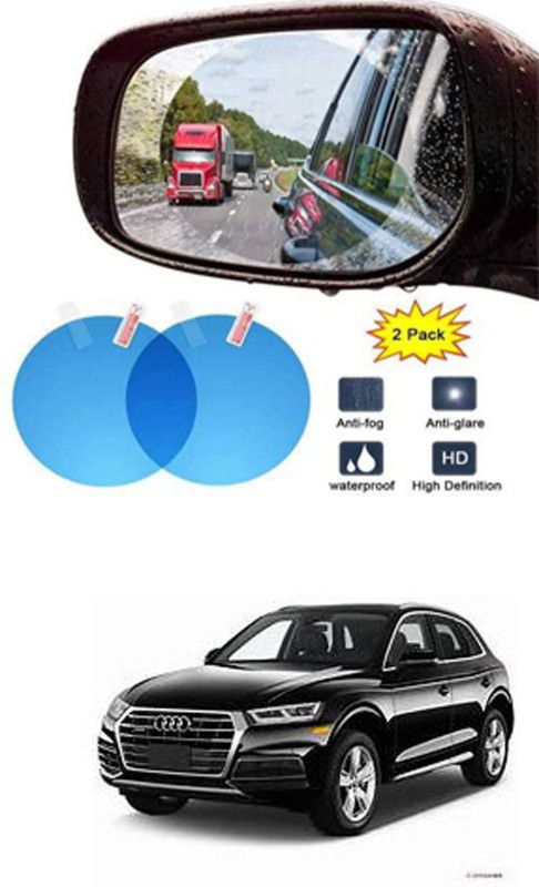 Etradezone Smart Slide Car Rear view Mirror Waterproof Membrane Anti-Fog Anti-Glare Film Sticker Rain Shield Accessories 9 cm For:-Audi Q5 Car Mirror Rain Blocker  (White)