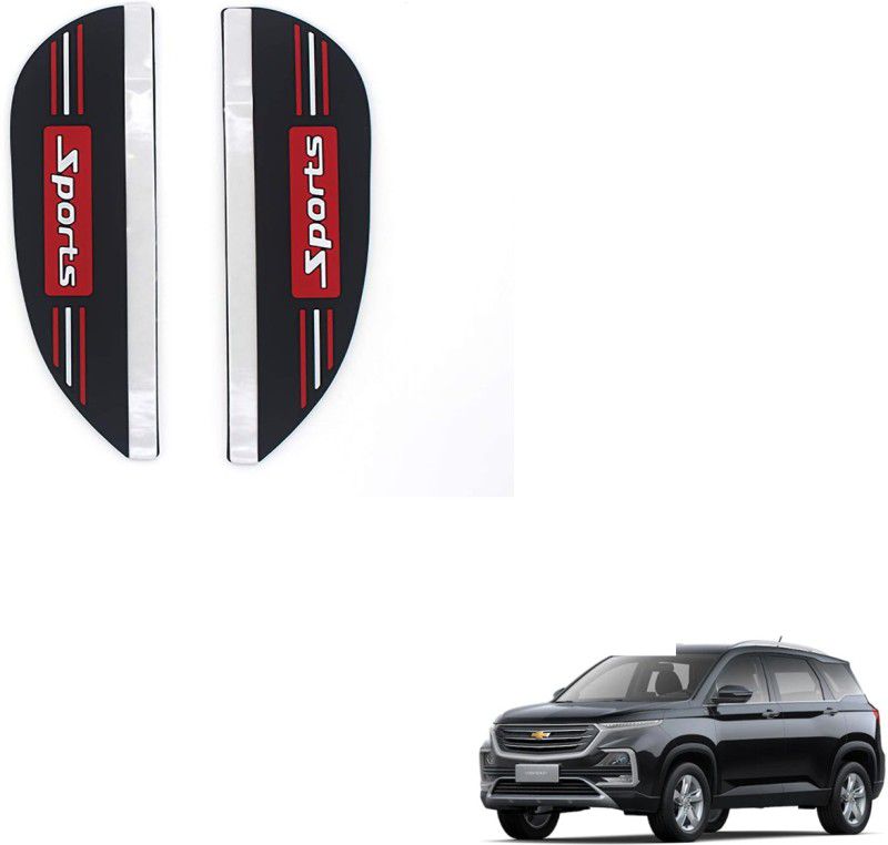 SEMAPHORE 2 Pcs Mirror Rain Guard Sports Eyebrow Chevrolet Captiva Car Mirror Rain Blocker  (Black, Red)