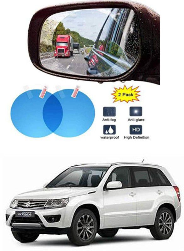 Etradezone Smart Slide Car Rear view Mirror Waterproof Membrane Anti-Fog Anti-Glare Film Sticker Rain Shield Accessories 9 cm For:-Maruti Suzuki Grand Vitara Car Mirror Rain Blocker  (White)