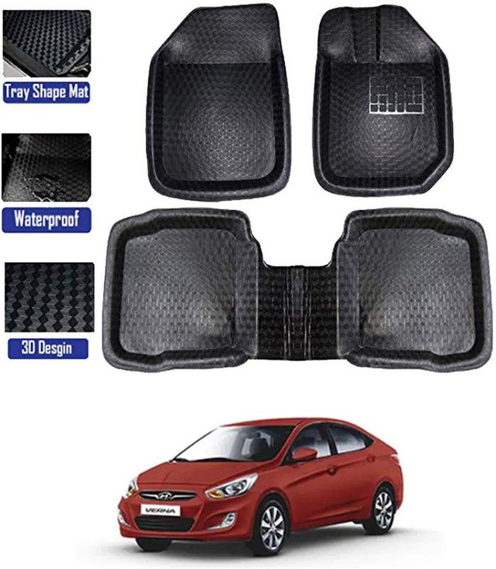 RKPSP PVC Tray Mat For Hyundai Verna  (Black)