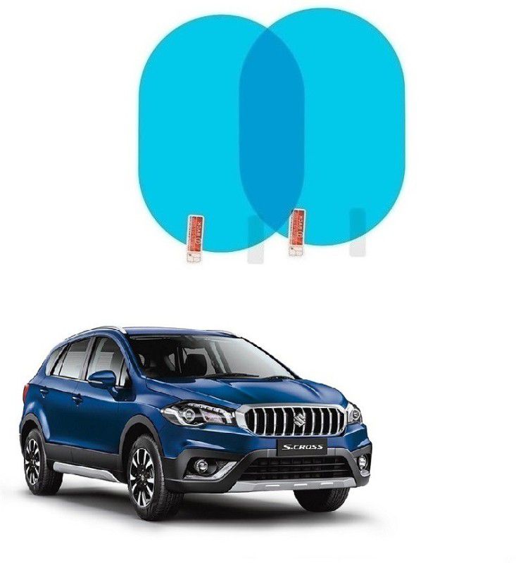 SPREADX Anti Glare-Fog Rainproof Car mirror Protective Film2pc for MarutiSuzukiS-CrossT2 Car Mirror Rain Blocker  (Blue)