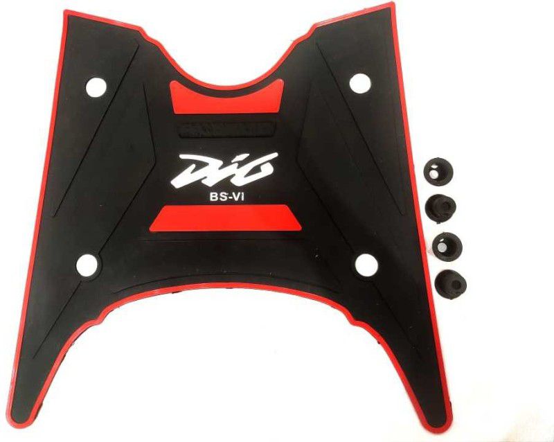 COVERITUP Premium Quality Footmat / Scootymat For Dio BS6 (Red) Honda Dio Two Wheeler Mat