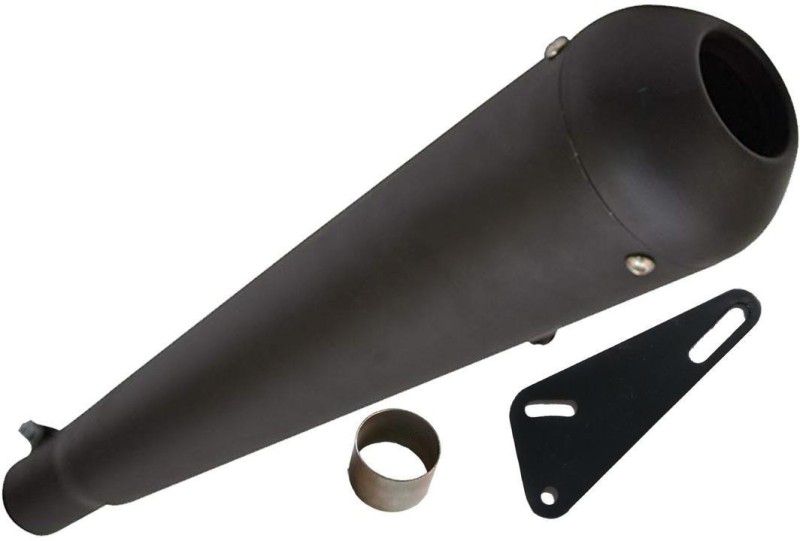 WORDZ Megaphone Glasswool Exhaust silencer Royal Enfield Classic Chrome Full Exhaust System  (Mild Steel)