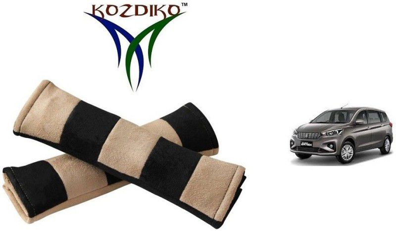 KOZDIKO Seat Belt Cushion Pillow Beige Black 2 pcs For Maruti Ertiga Seat Belt Buckle  (Pack of 2)