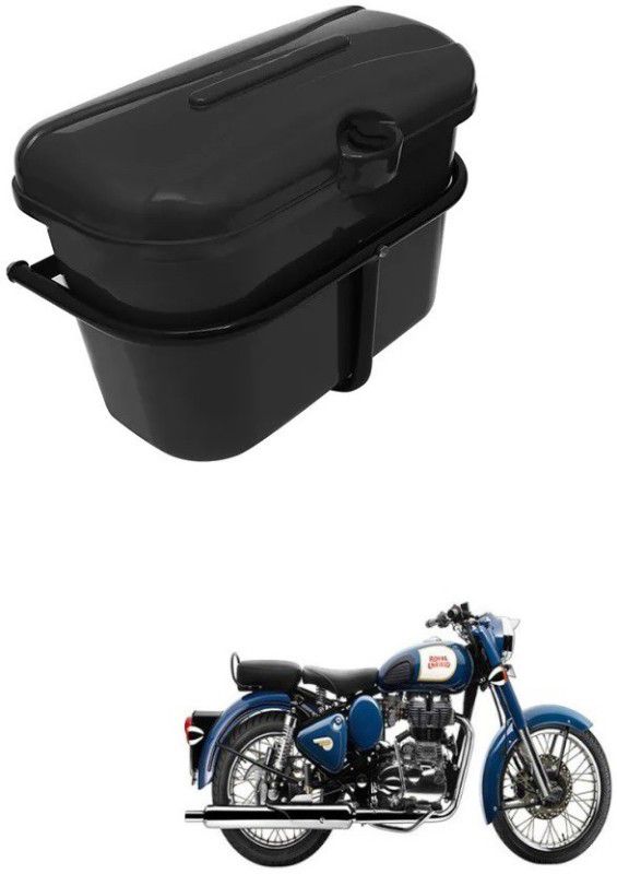 Biking Hub Luggage Box Black Plastic Motorbike Saddlebag