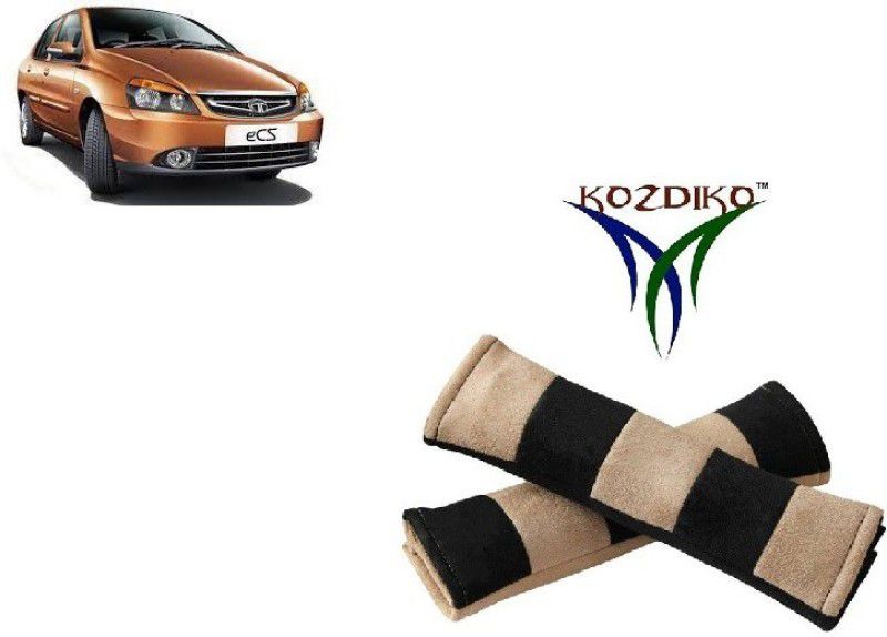 KOZDIKO Seat Belt Cushion Pillow Beige Black 2 pcs-46 Seat Belt Buckle  (Pack of 2)