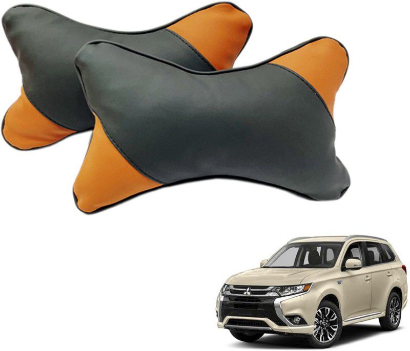 E mart Black Memory Foam Car Pillow Cushion for Mitsubishi  (Rectangular, Pack of 2)