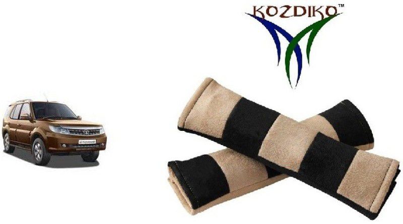 KOZDIKO Seat Belt Cushion Pillow Beige Black 2 pcs-43 Seat Belt Buckle  (Pack of 2)