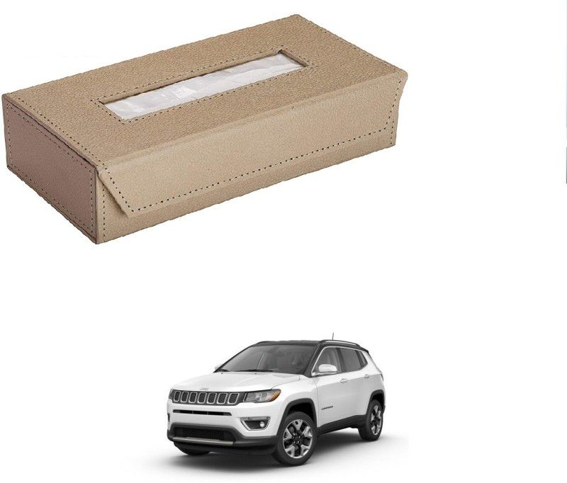 AuTO ADDiCT Car Tissue Box Paper Tissue Holder Beige with 200 Sheets(100 Pulls) For Jeep Compass Vehicle Tissue Dispenser  (Beige)