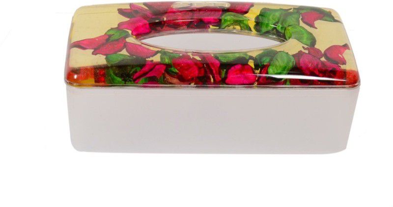 Skywalk Contemporary Tissue Box,Tissue Paper Holder with suspended Rose Petals Bathroom Accessories Vehicle Tissue Dispenser  (Multicolor)