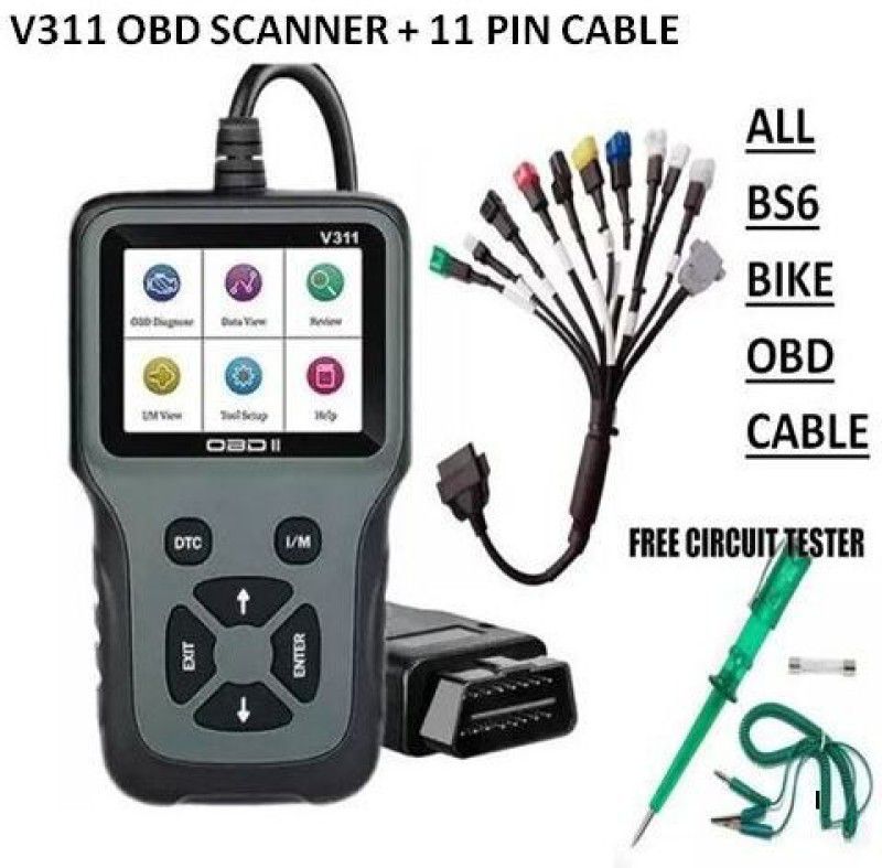 Xsentuals V311 OBD Scanner BS6 Bike OBD II Cable Complete Set OBD Reader