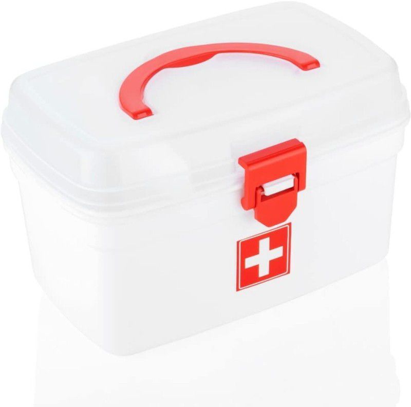 ALWAFLI First Aid Kit Emergency Medicine Box & Medical Box and Lid with Handle Portable First Aid Kit  (Home, Sports and Fitness, Vehicle, Workplace)