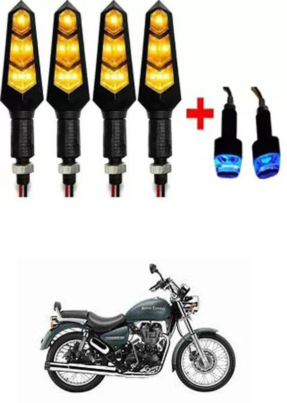 FKOK Bike Indicator Light And Bike Handle Light For Thunderbird 500 Bike Handlebar Weights  (2 Multicolor)