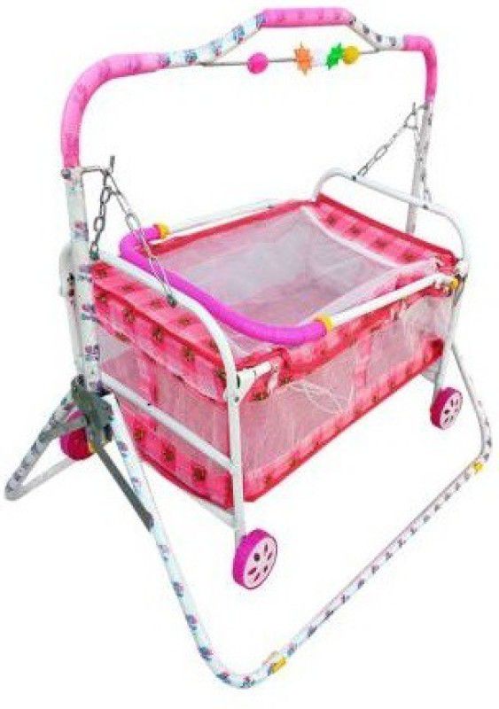 Baby Love Newborn Babies Stylish Swing ,Buggi, Palna, Bedding, Bed, Crib, Bassinet with Mosquito Net Bassinet  (Pink)
