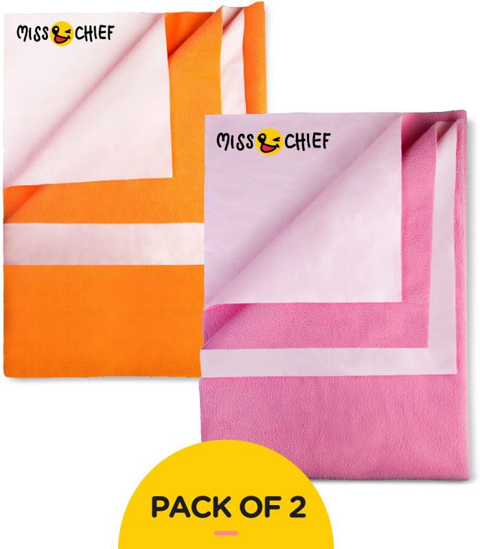 Miss & Chief by Flipkart Polyester Baby Bed Protecting Mat  (Peach, Pink, Small, Pack of 2)