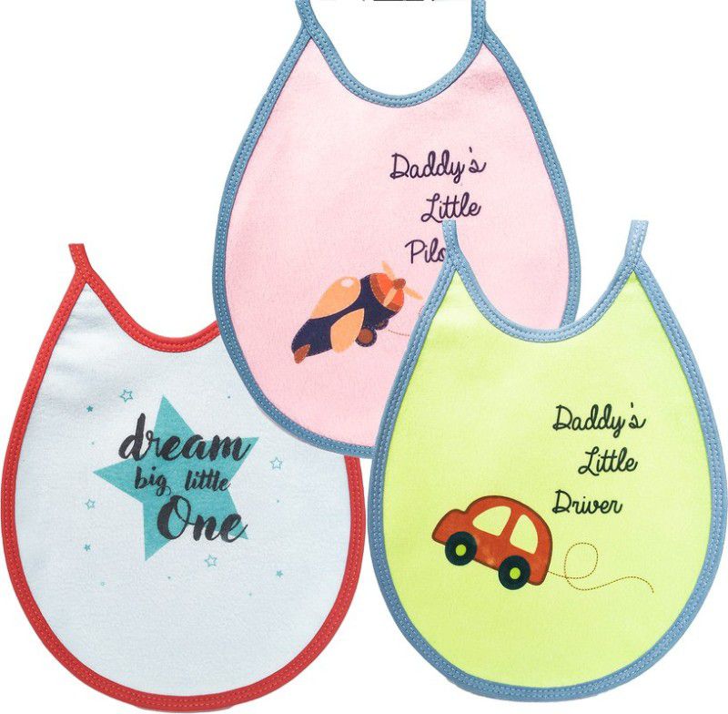 Kuchi-Pu Waterproof feeding bibs apron for baby - Made with Dry Sheet Fabrics - Machin Wash Friendly(Color&Design May Vary)  (Multicolor)