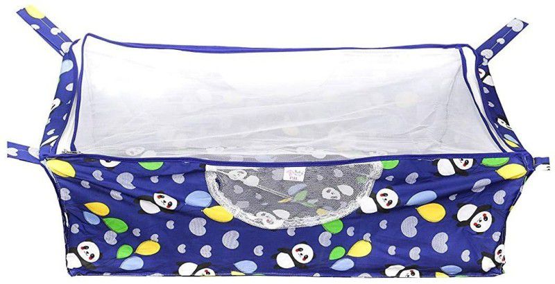 Baby Swing Baby Boy's and Girl's Portable Folding Swing Baby Cradle Hammock in Cool Cotton with Net  (Blue)