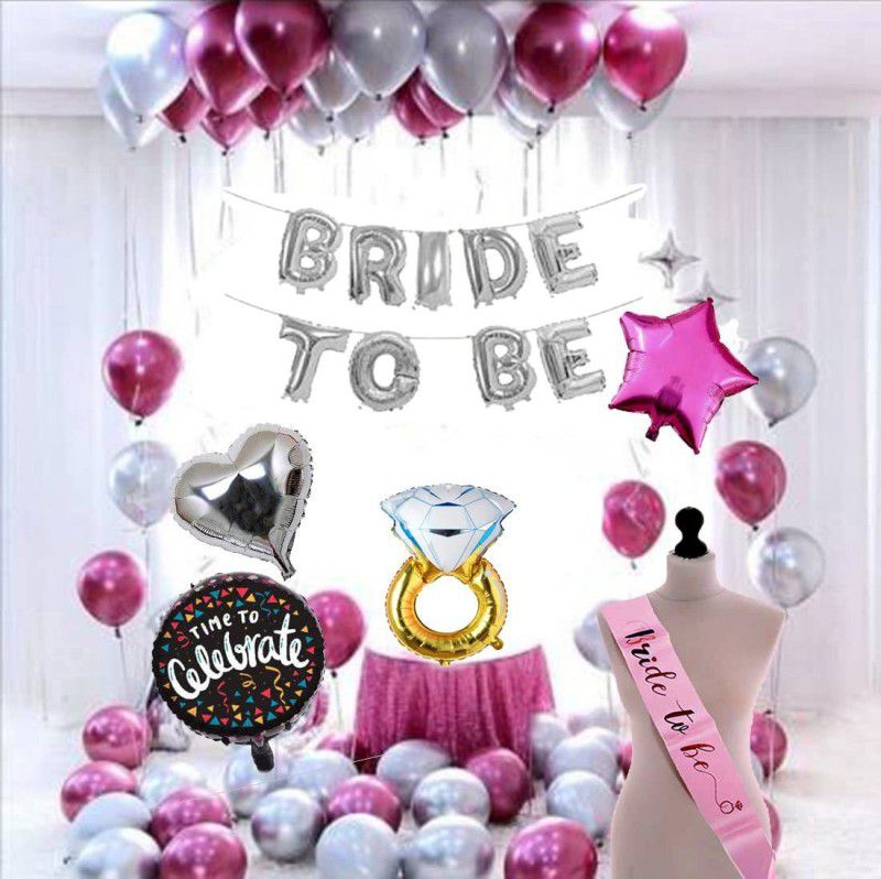 Dinipropz Bride to Be Complete Decoration Combo for Bride Bachelorette Party Decoration  (Set of 45)