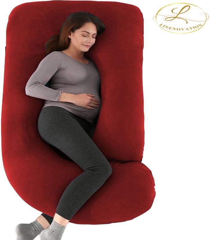 Linenovation Microfibre Solid Pregnancy Pillow Pack of 1  (Red)