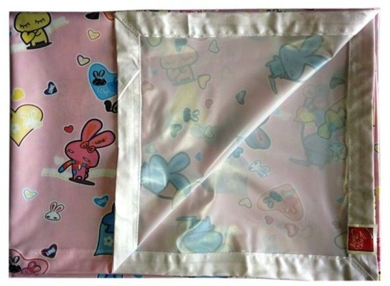 LOVE BABY Double Abstract Flat Bedsheet  (Pack of 1, Pink)