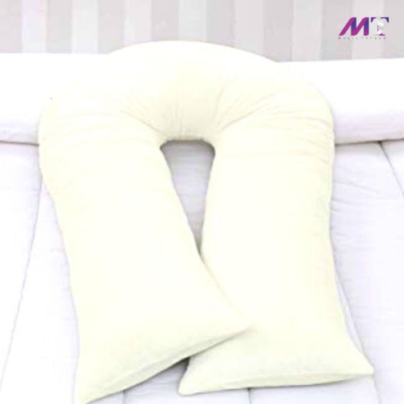 Magic Thread Microfibre Solid Pregnancy Pillow Pack of 1  (White)