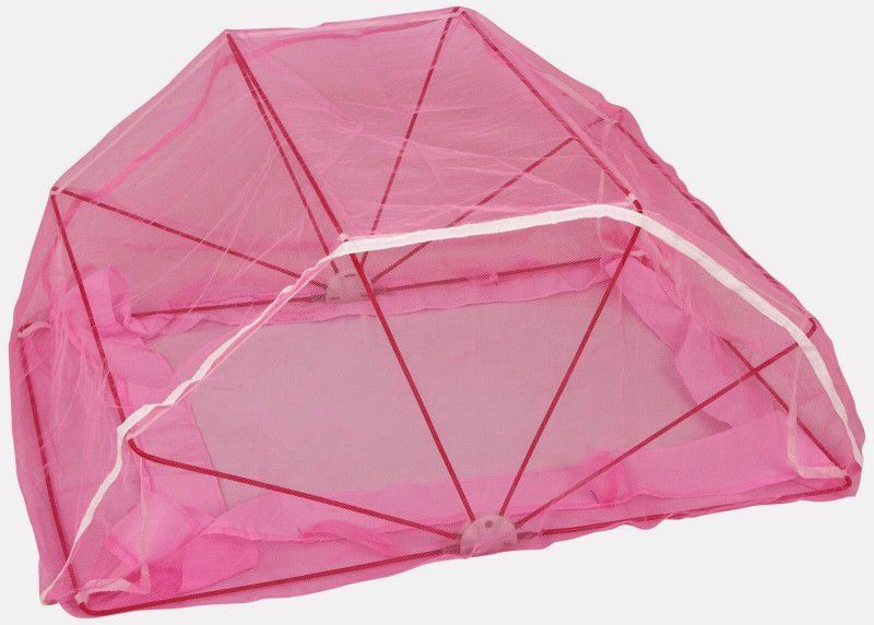 Elegant Fabrication Nylon Kids Washable 2*3 Feet Polynet Baby care Mosquito Net  (Pink, Frame Hung)