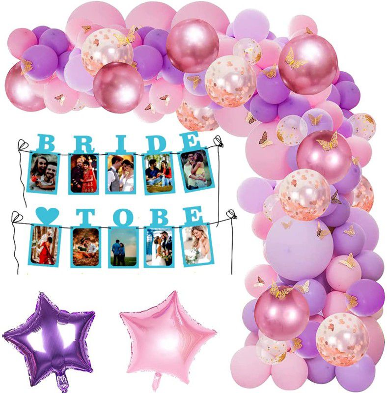 Dinipropz Bride to Be Decoration Combo for Bride Bachelorette Party Decoration with Star  (Set of 58)