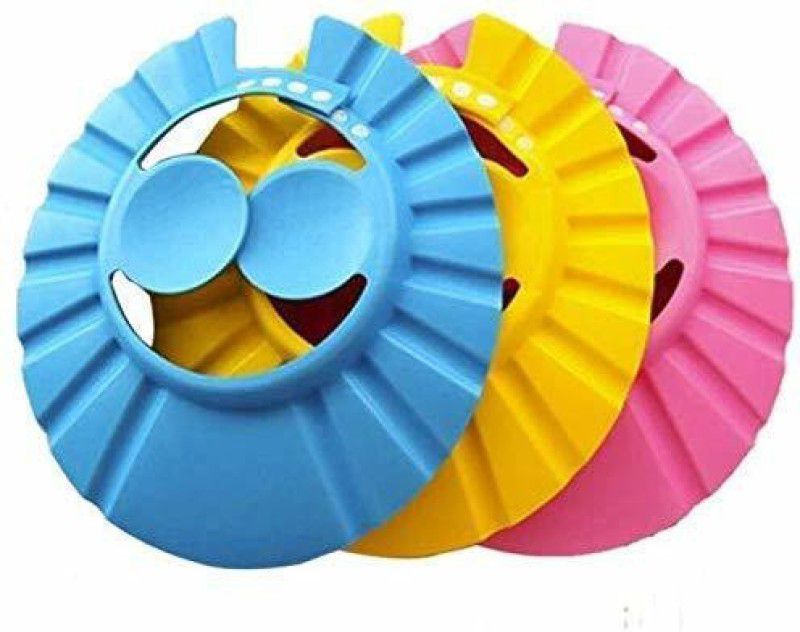 KIRTANZONE Adjustable Baby Shower Cap Soft Bathing Baby Wash Hair Eye Ear Protector Hat Born Infants Babies Boys Girls -Multicolor