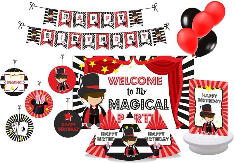 Pretty UR Party Magic Birthday Party Decorations Kit , Magic party Supplies  (Set of 80)