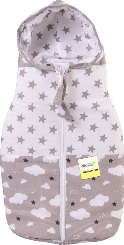 Kwitchy New Born Baby Bays & Baby Girls Sleeping Bag Standard Crib  (Fabric, Grey)