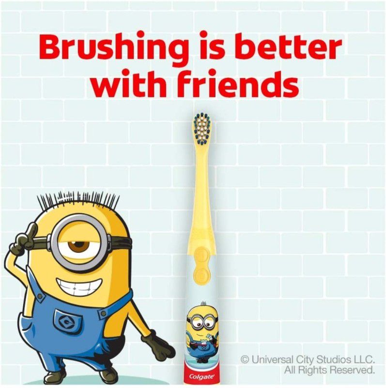 Colgate MINIONS BATTERY BRUSH WITH GREAT CLEAN MADE FUN Extra Soft Toothbrush