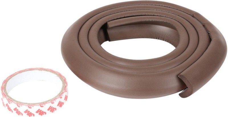 Safe-o-kid Unique, High Density, 2 mtr long U - Shaped 1 Edge Guard with 4 corner cushions  (D.BROWN)