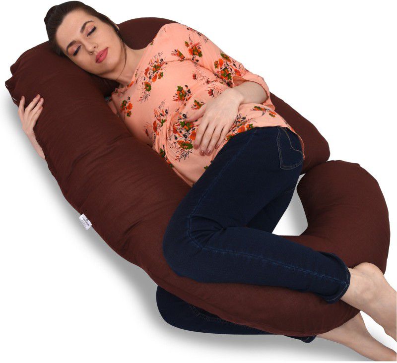 preferido G Shape Microfibre Solid Pregnancy Pillow Pack of 1  (Maroon)