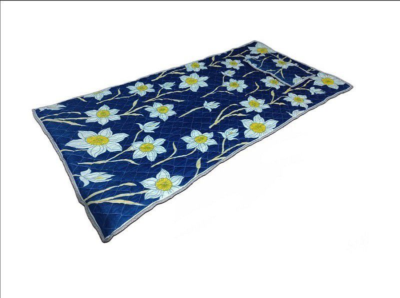 DEEPCREATION Energy Magnetic Mattress Topper/Pad (3x6 feet) & With 1 Pillow  (Flower Blue, White)