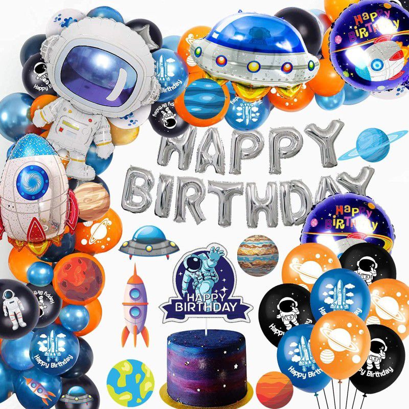 Party Propz Space Theme Birthday Decoration -59Pcs Kit- Space Theme Decoration, Galaxy Theme Birthday Decoration, Theme Birthday Party Decorations for Boys, Birthday Theme Decoration for Boys  (Set of 59)