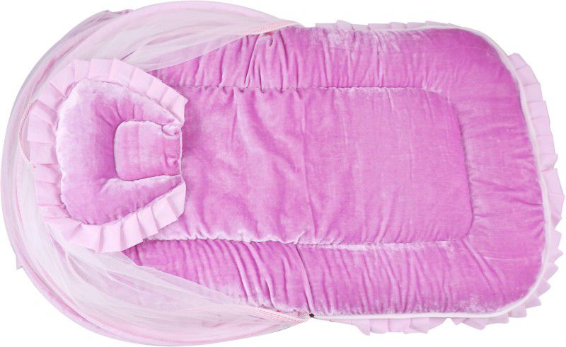 OLE BABY Nylon Infants Washable Jumbo Premium Fur Touch Mosquito Net  (Multicolor, Frame Hung)