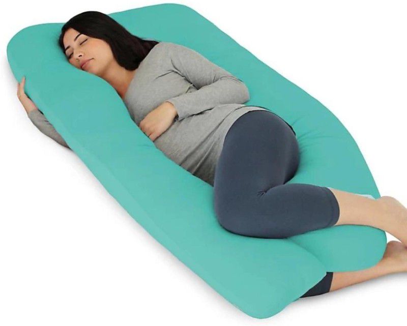 Jaipurlinen Microfibre Solid Pregnancy Pillow Pack of 1  (Sky Blue)