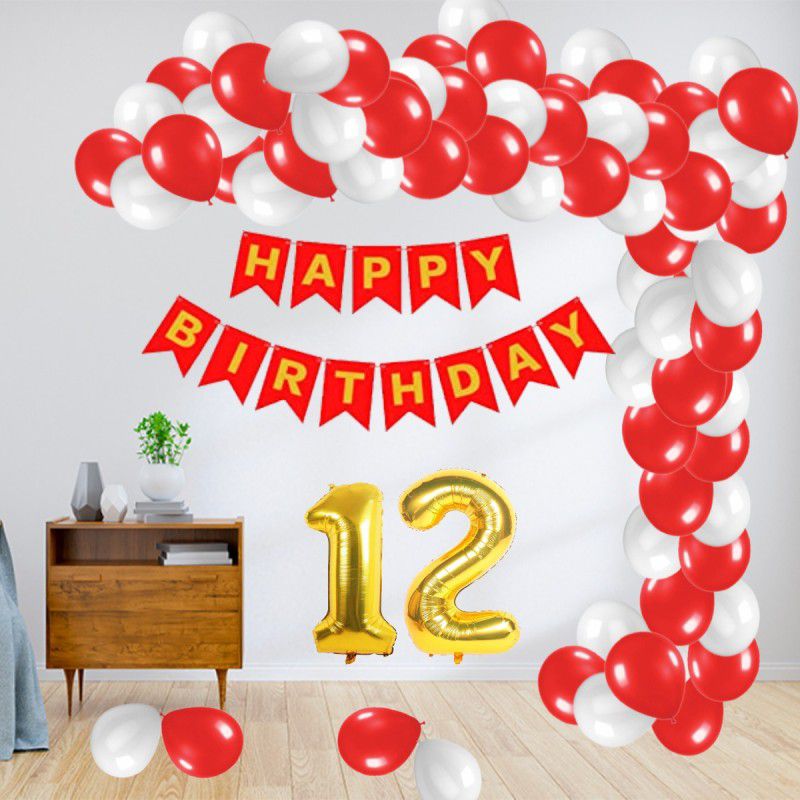 Dear Happy Happy Birthday 12 Year Decoration kit  (Set of 43)